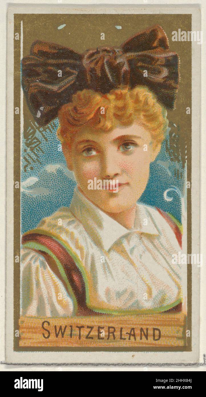 Schweiz, aus der Serie Types of All Nations (N24) für Allen & Ginter Zigaretten 1889 Allen & Ginter American Trade Cards aus der Serie 'Types of All Nations' (N24), 1889 in einem Satz von 50 Karten herausgegeben, um die Marken Allen & Ginter zu bewerben. Schweiz, aus der Serie Types of All Nations (N24) für Allen & Ginter Cigarettes 409803 Stockfoto