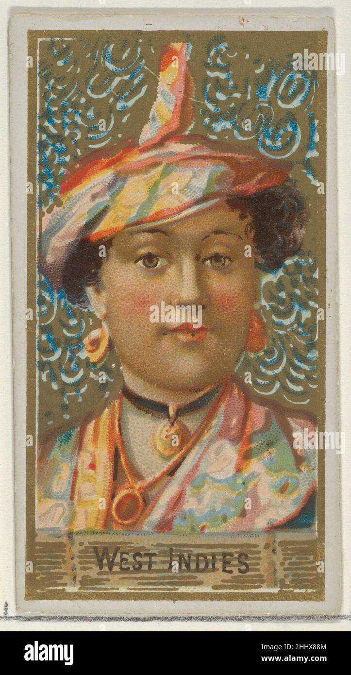 West Indies, aus der Serie Types of All Nations (N24) für Allen & Ginter Zigaretten 1889 Allen & Ginter American Trade Cards aus der Serie 'Types of All Nations' (N24), 1889 in einem Satz von 50 Karten herausgegeben, um die Marken Allen & Ginter zu bewerben. West Indies, aus der Serie Types of All Nations (N24) für Allen & Ginter Cigarettes 409811 Stockfoto