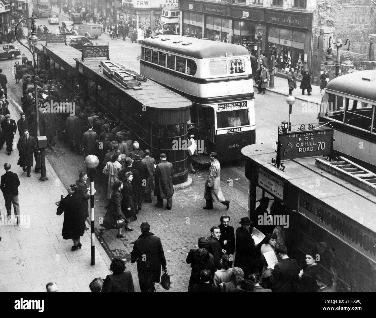 Colmore Row, Birmingham. 25th. März 1949. Stockfoto