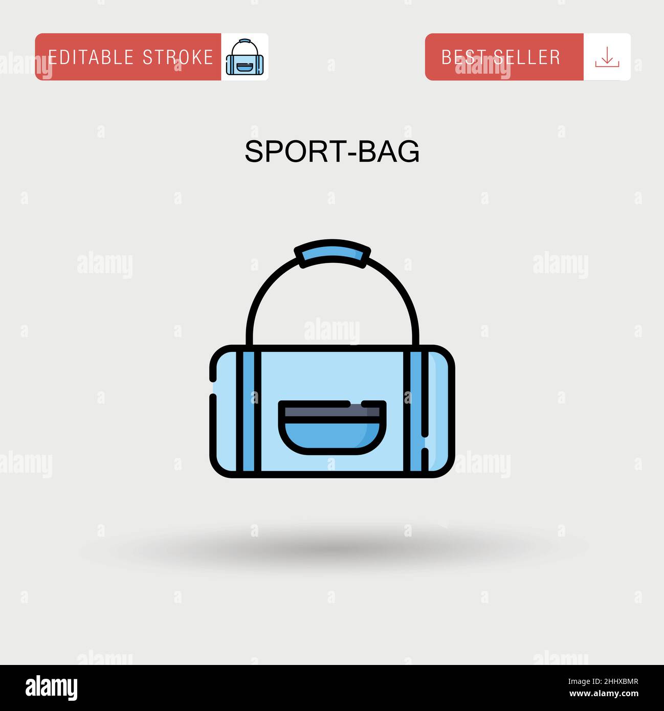 Einfaches Vektorsymbol für Sporttaschen. Stock Vektor