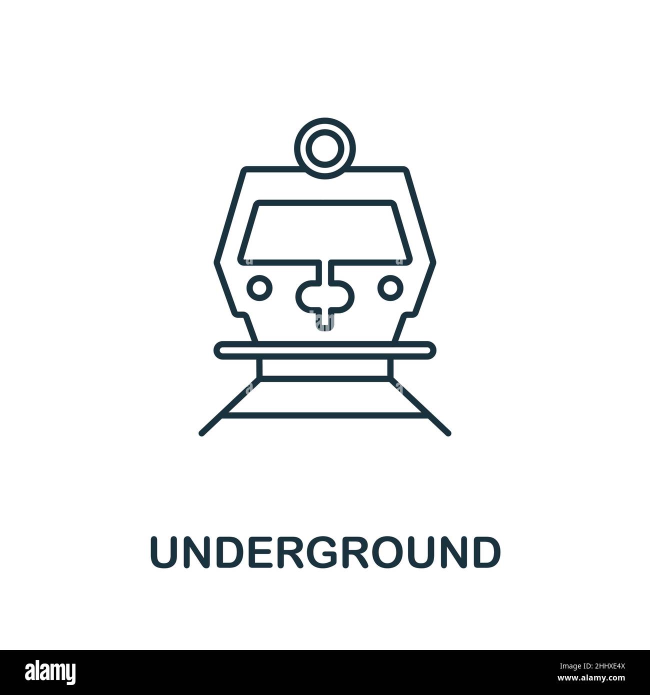 Underground-Symbol. Linienelement aus der Big City Life Kollektion. Linear Underground Icon-Zeichen für Webdesign, Infografiken und mehr. Stock Vektor