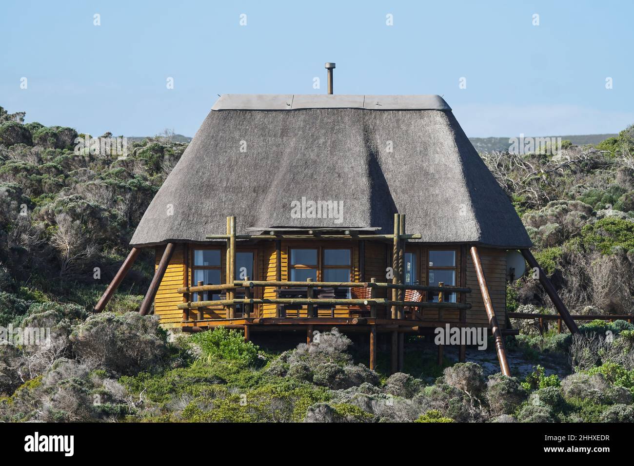 Unterkunft für Selbstversorger im L'Agulhas Nationalpark im Western Cape, Südafrika Stockfoto
