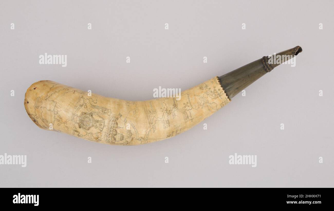 Powder Horn 18th Century American Dieses Powder Horn ist mit einer