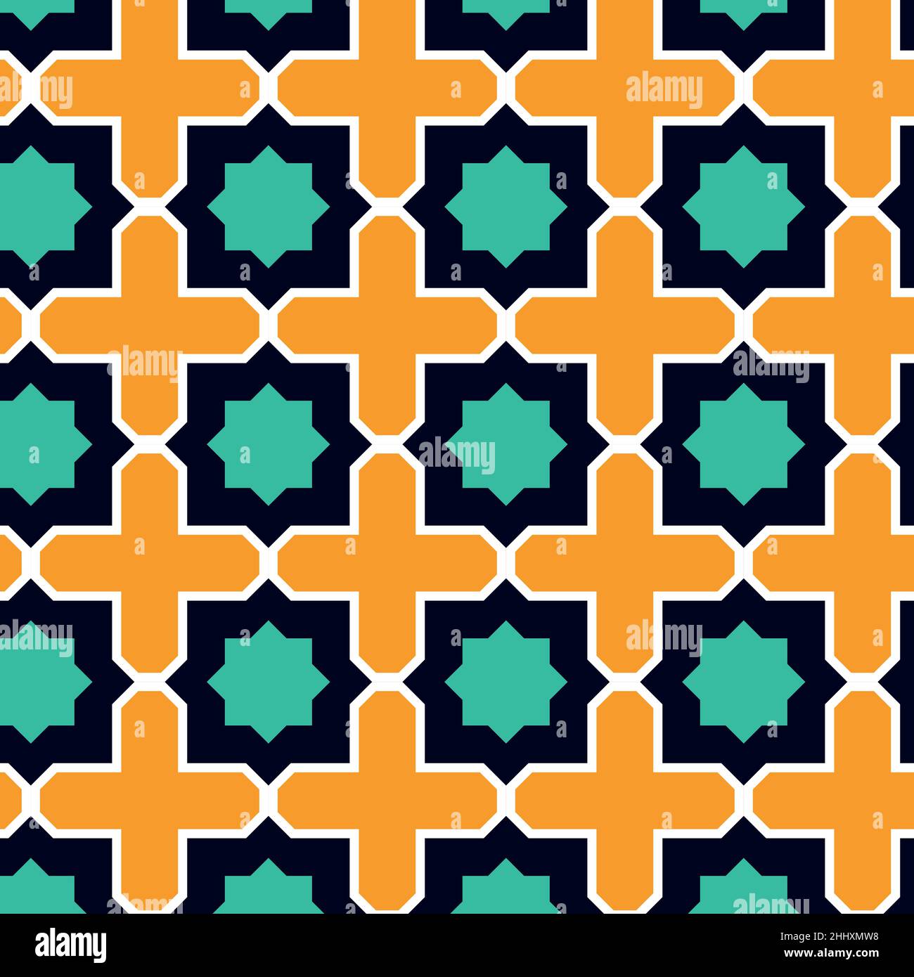 islamisches Muster Nahtloses arabisches geometrisches Ornament indisches Ornament persische Muster Hintergrund Stock Vektor