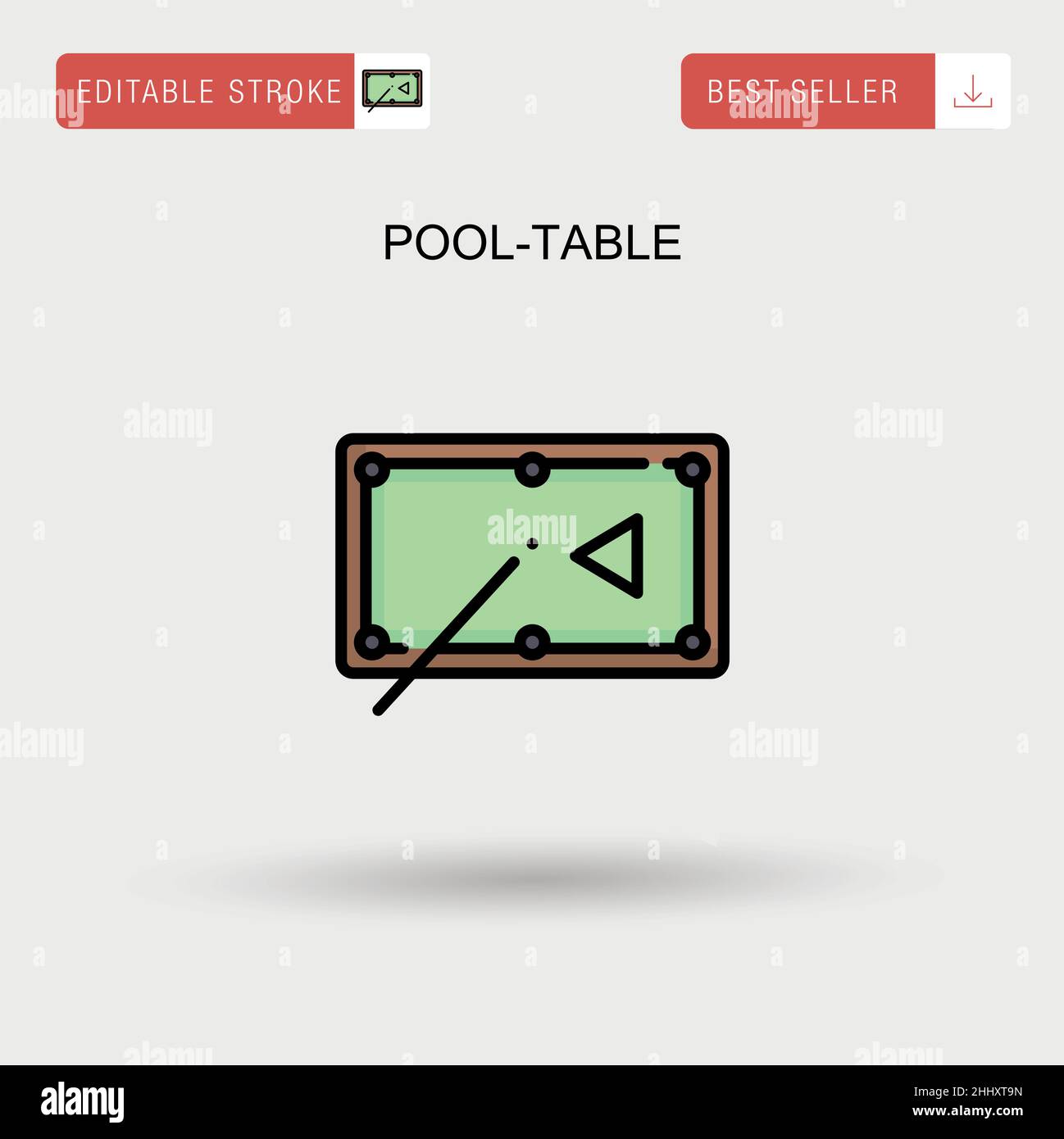 Einfaches Vektorsymbol für Pooltabelle. Stock Vektor