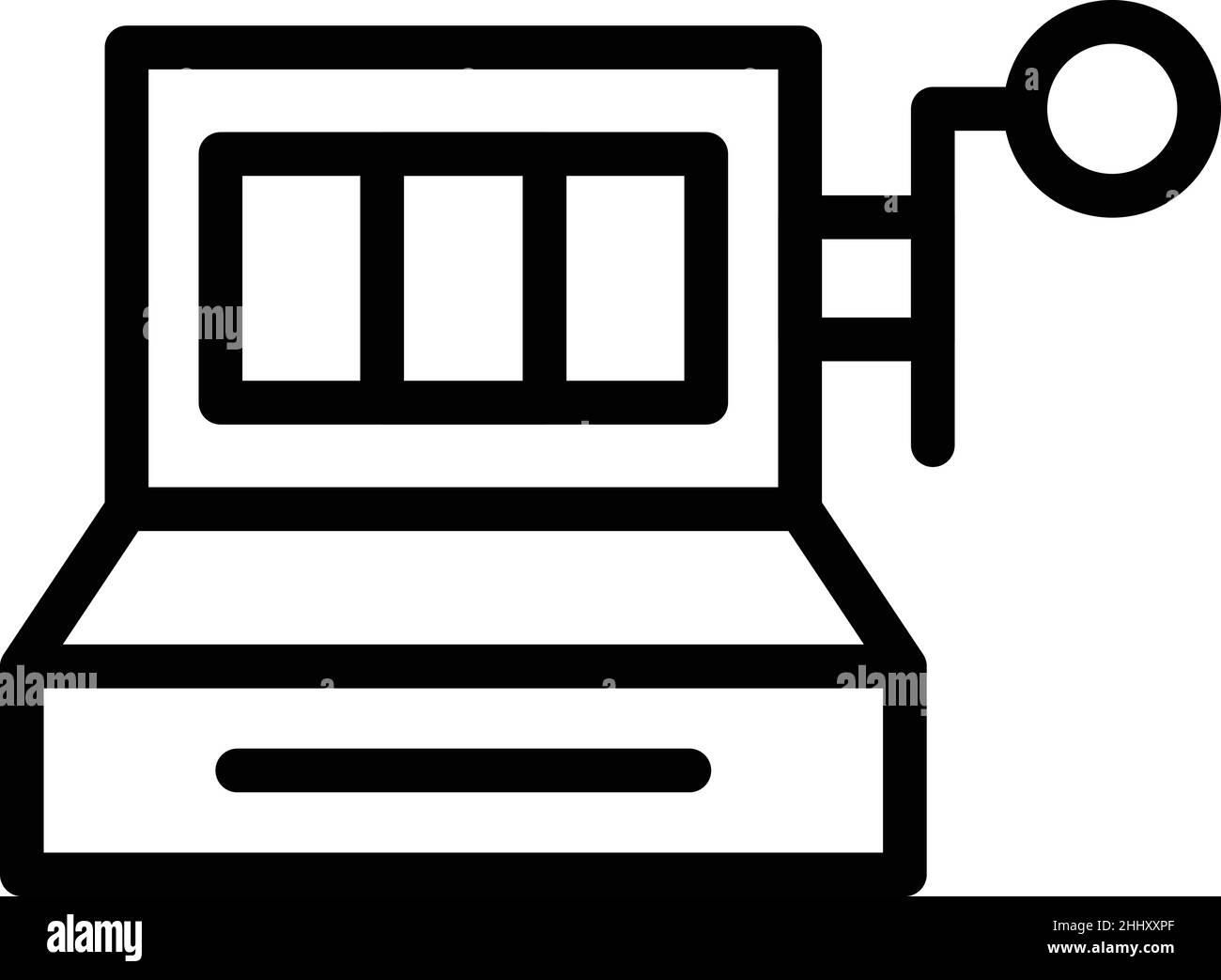 Casino Spielautomat Symbol Umriss Vektor. Online-Prämie. Gewinnbox Stock Vektor