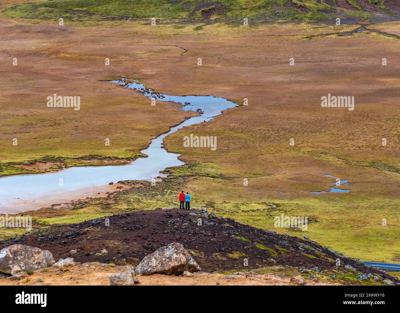 Seltun Geothermie Gebiet Reykjanes Halbinsel, Island Stockfoto