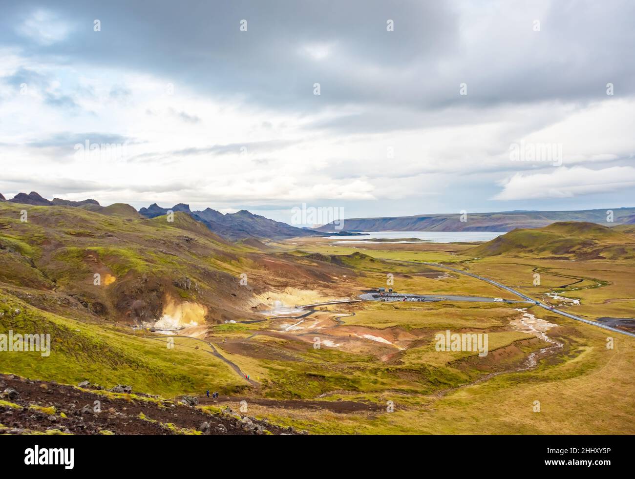 Seltun Geothermie Gebiet Reykjanes Halbinsel, Island Stockfoto