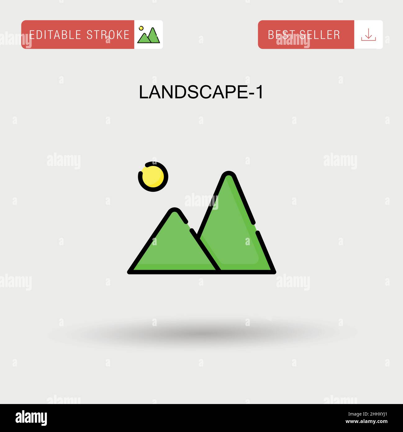 Landscape-1 einfaches Vektorsymbol. Stock Vektor