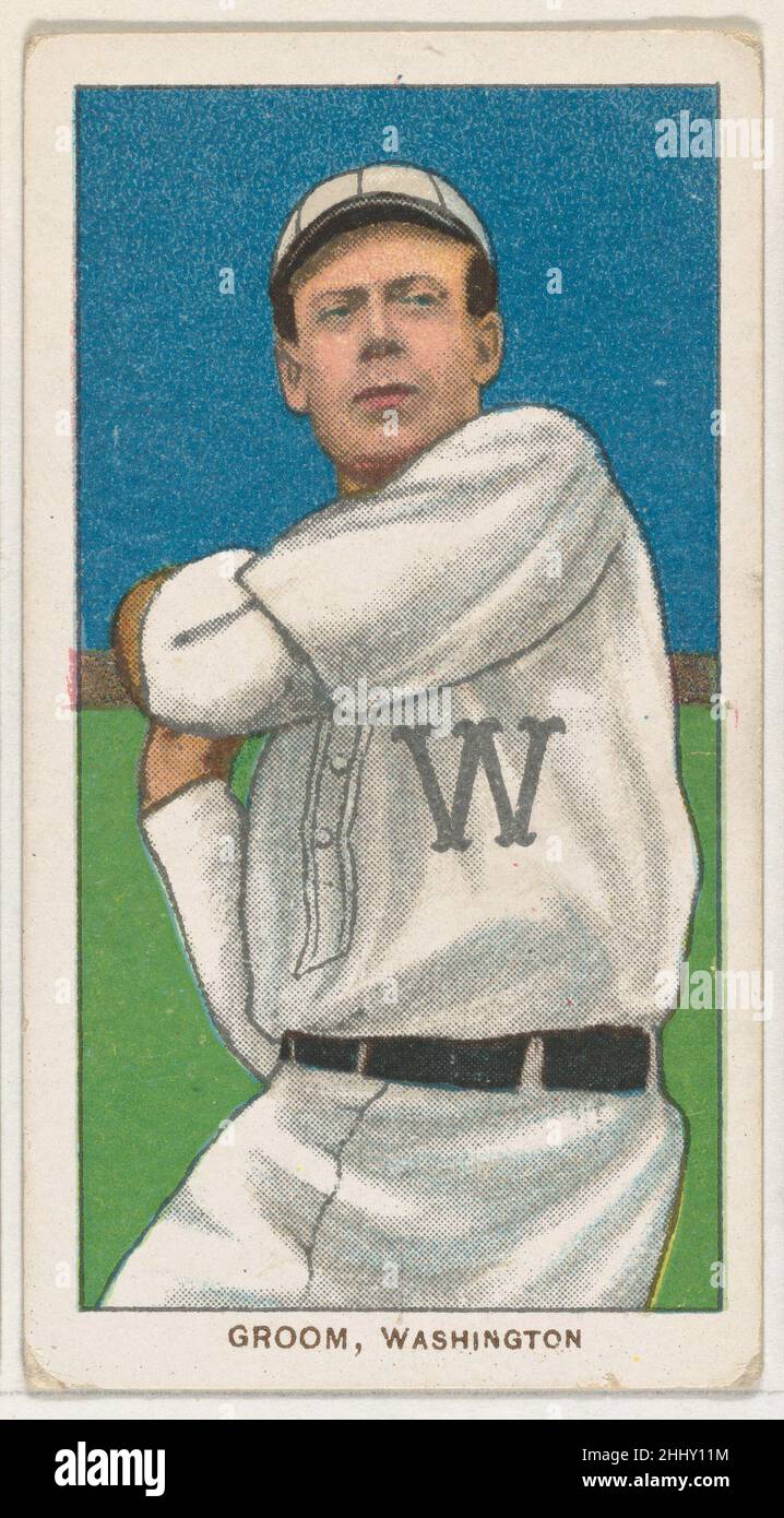 Bräutigam, Washington, American League, aus der White Border-Serie (T206) für die American Tobacco Company 1909–11, herausgegeben von der American Tobacco Company, Handelskarten aus der White Border-Serie (T206), herausgegeben 1909-11, um sechzehn Marken von Zigaretten und losem Tabak zu bewerben, die von der American Tobacco Company vertrieben werden. Groom, Washington, American League, aus der White Border Serie (T206) für die American Tobacco Company 413247 Stockfoto