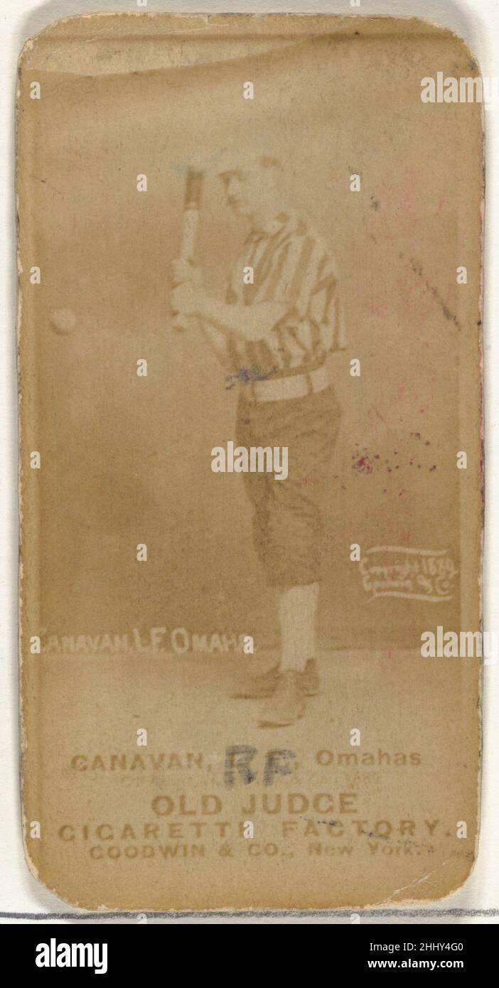 James Edward 'Jim' Canavan, Left Field, Omaha Omahogs/ Lambs, aus der Old Judge Serie (N172) für Old Judge Zigaretten 1889 herausgegeben von Goodwin & Company die 'Old Judge' Serie von Baseballkarten (N172) wurde von Goodwin & Company von 1887 bis 1890 herausgegeben, um Old Judge Zigaretten zu bewerben. James Edward 'Jim' Canavan, Left Field, Omaha Omahogs/ Lambs, aus der Old Judge Serie (N172) für Old Judge Cigarettes 404363 Stockfoto