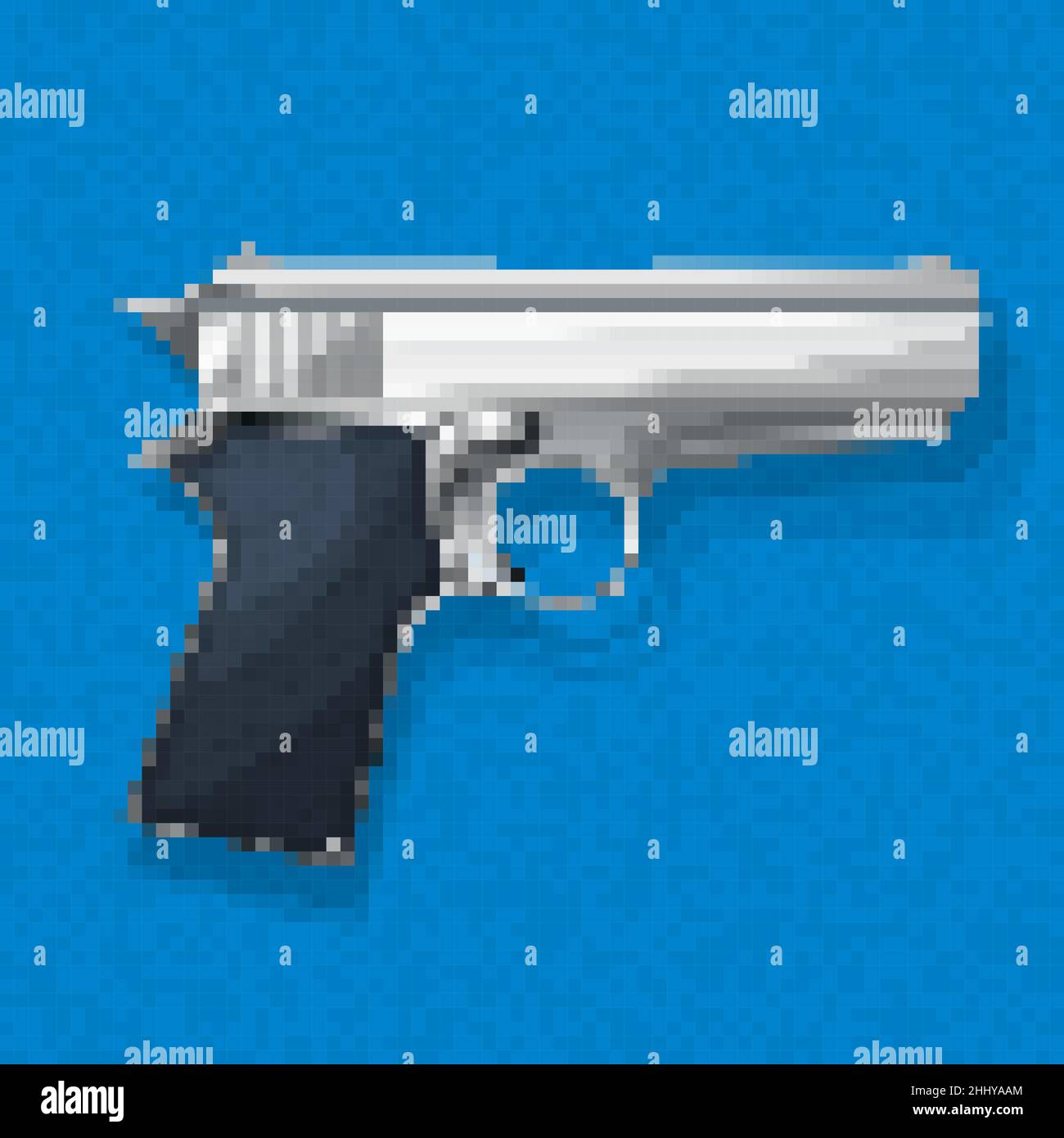 Pixel Art Pistole Symbol, Vektor-Illustration Stock Vektor