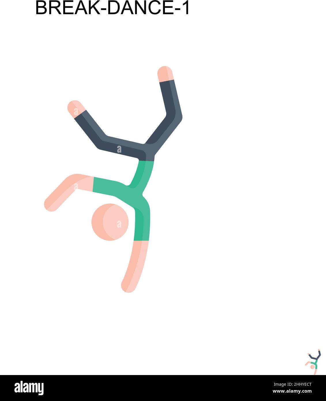 Break-Dance-1 einfaches Vektorsymbol. Illustration Symbol Design-Vorlage für Web mobile UI-Element. Stock Vektor