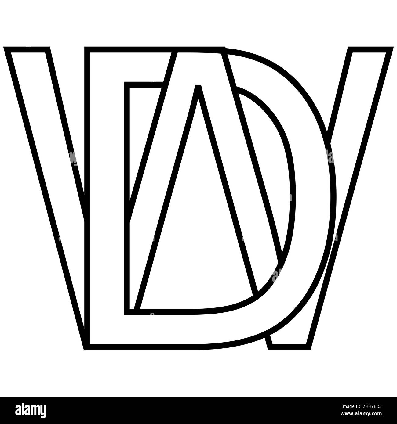 Logo, dw wd-Symbol nft dw Interlaced, Buchstaben d w Stock Vektor