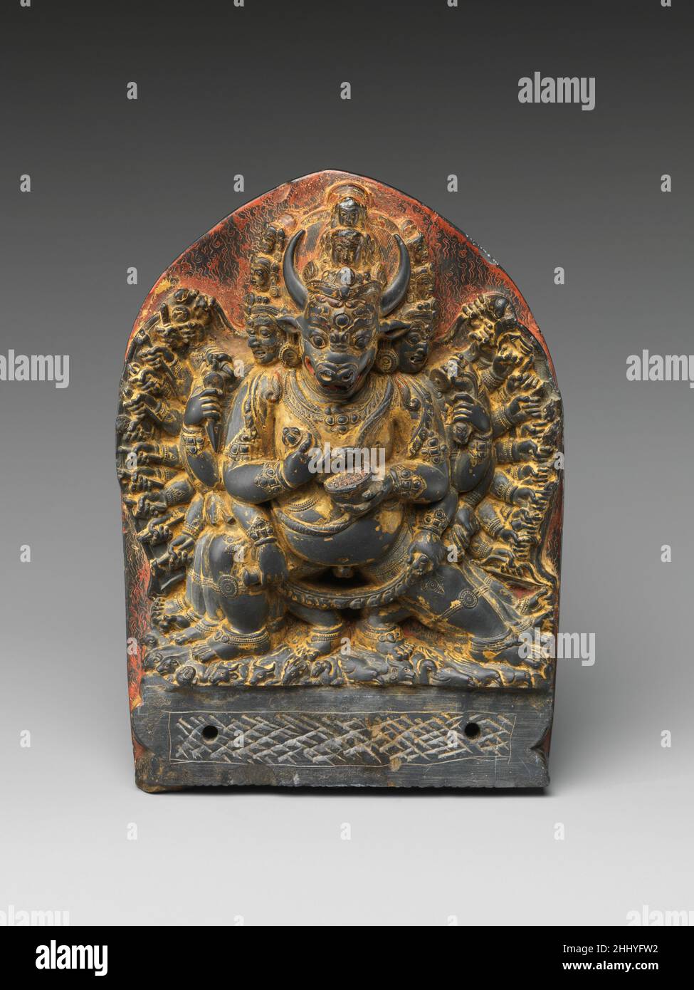 Vajrabhairava 15th. Jahrhundert Tibet Vajrabhairava ist eine der zornvollen Gottheiten, die den großen Tantras (rituellen Texten) des höchsten Yoga als höchste Beschützer des buddhistischen Glaubens vorstehen. Vajrabhairava 38476 Stockfoto