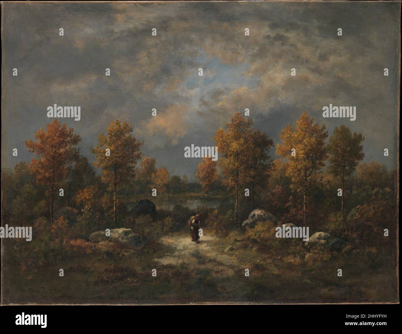 Herbst Der Waldteich 1867 NarcisseVirgile Diaz de la Peña Französisch