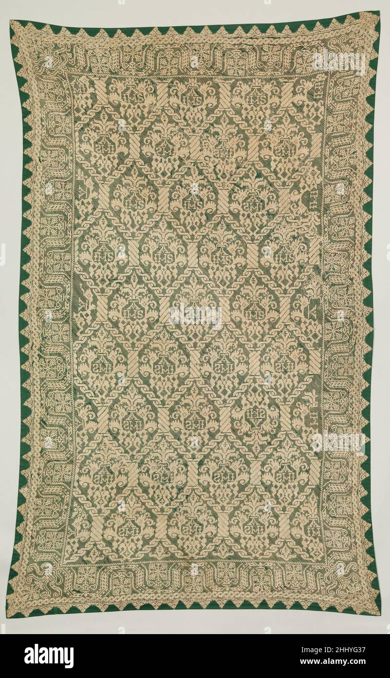 Altarstoff 16th Jahrhundert Italienisch oder Französisch. Altartuch 212799 Stockfoto