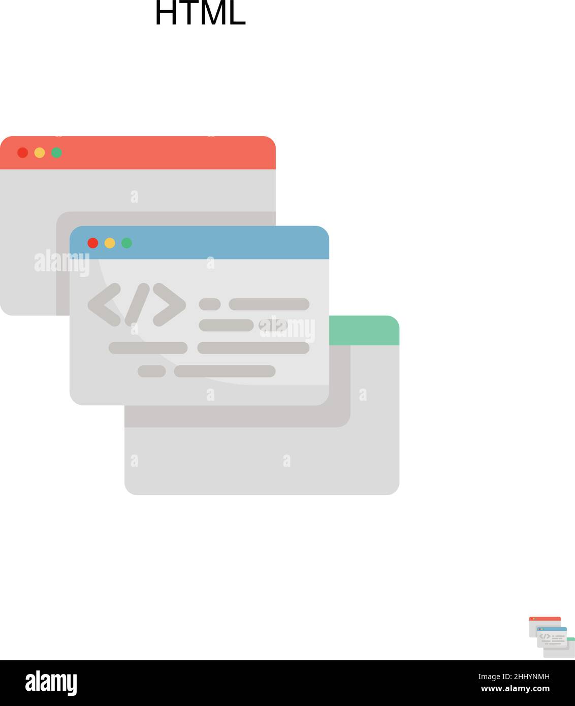 Einfaches HTML-Vektorsymbol. Illustration Symbol Design-Vorlage für Web mobile UI-Element. Stock Vektor