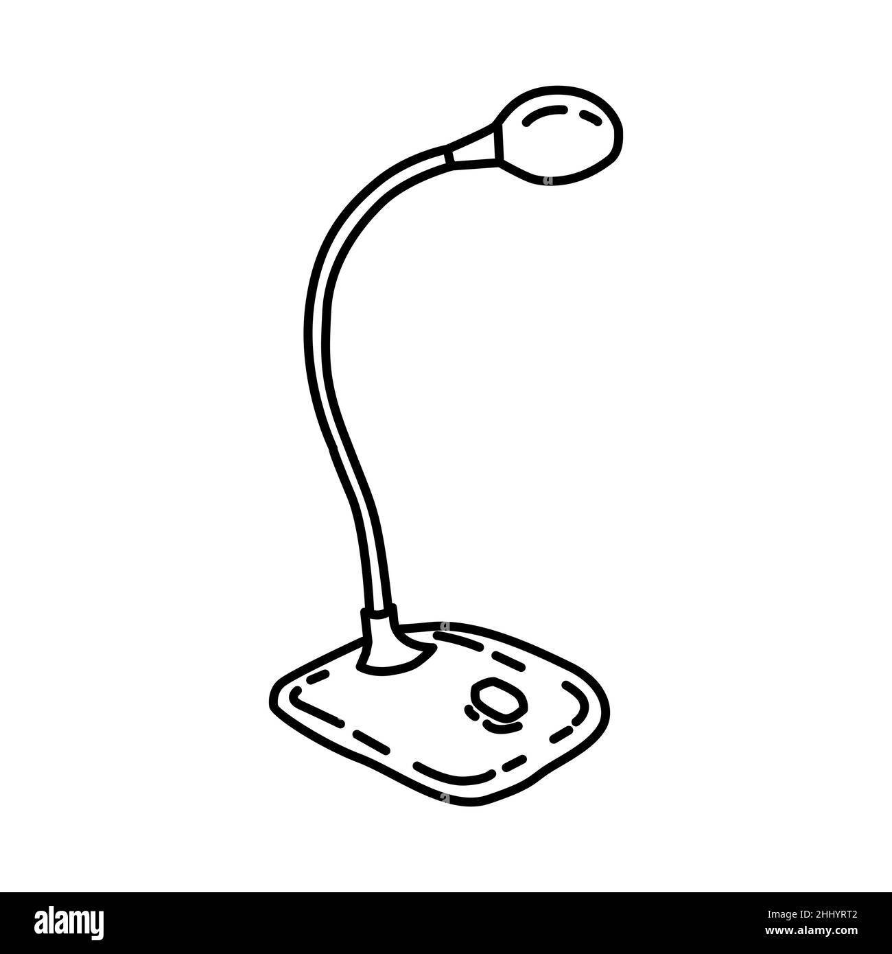 Mikrofon-Computer Teil von Electronic for Office Device Handgezeichnete Icon Set Vector. Stock Vektor