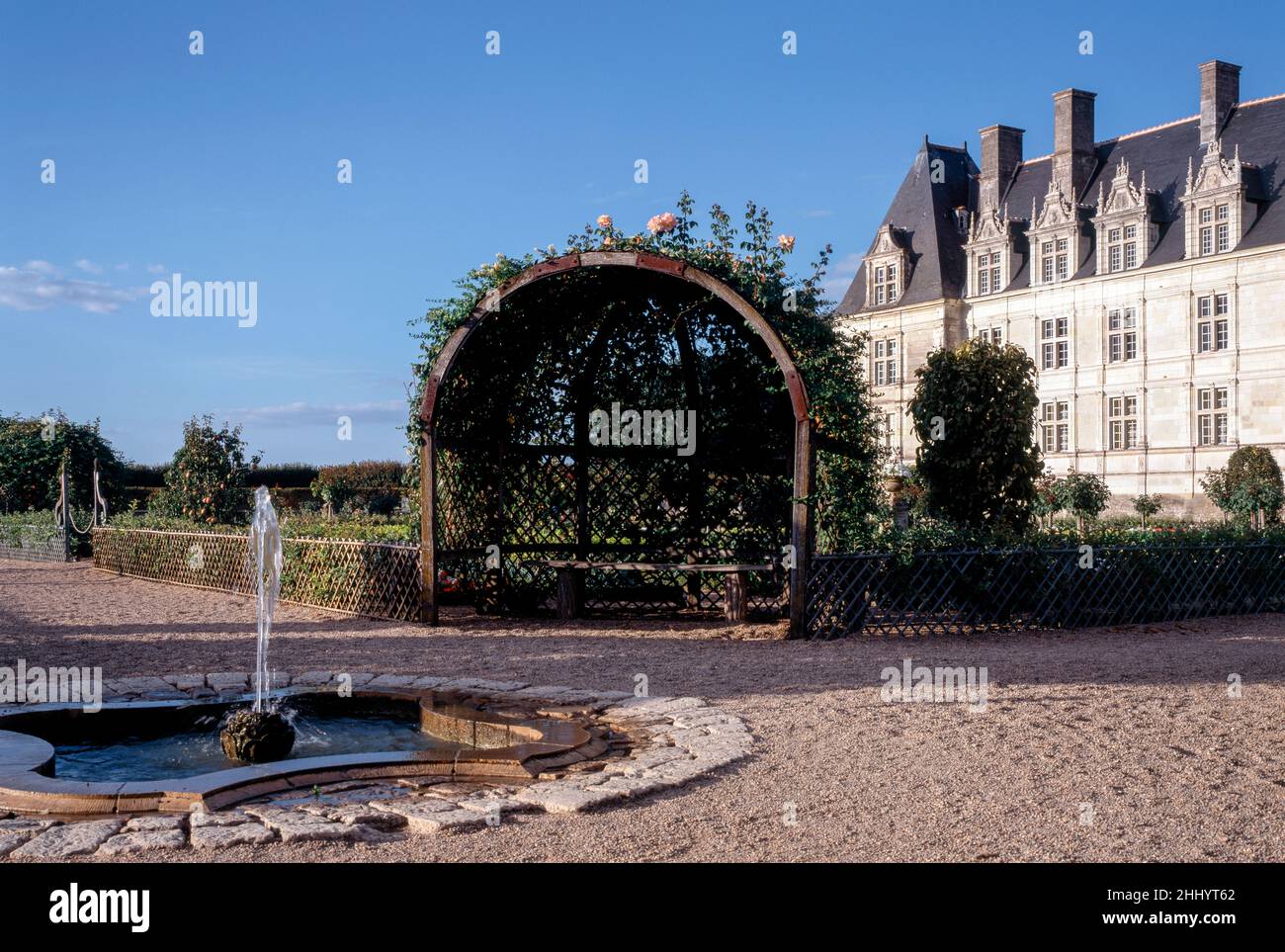 Villandry, Château de Villandry, Gemüsegarten Stockfoto