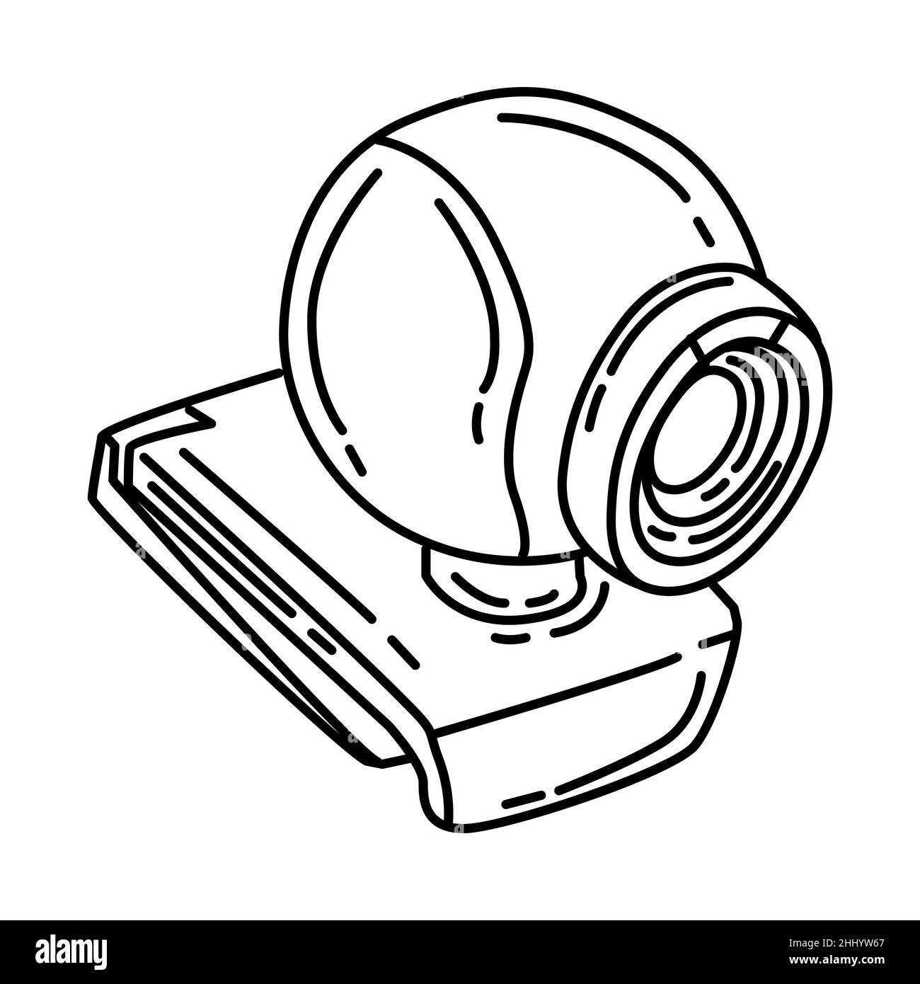 Webcam Portable Teil der elektronischen für Bürogerät Handgezeichnete Icon Set Vector. Stock Vektor