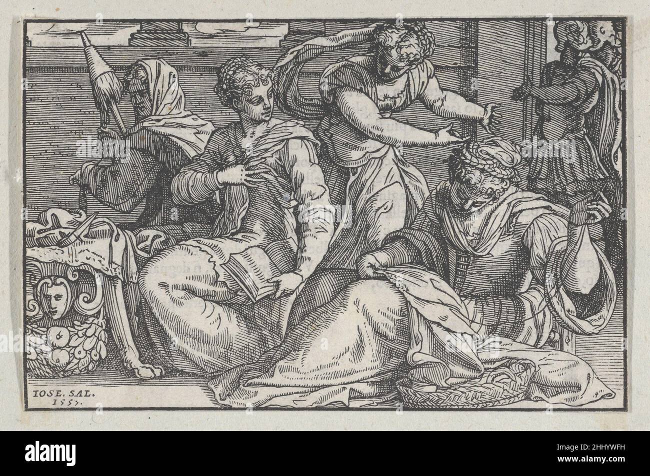 Lucretia instruiert ihre Töchter in Handarbeiten von Giovanni Ostaus