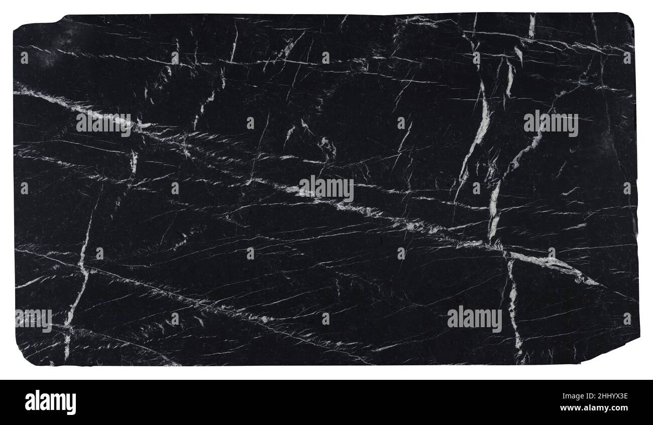 Nero Marquina Schwarze Marquina Marmorplatte Super hochauflösende 3D Mustermodellierung. Luxuriöse Architektur und Design. Stockfoto