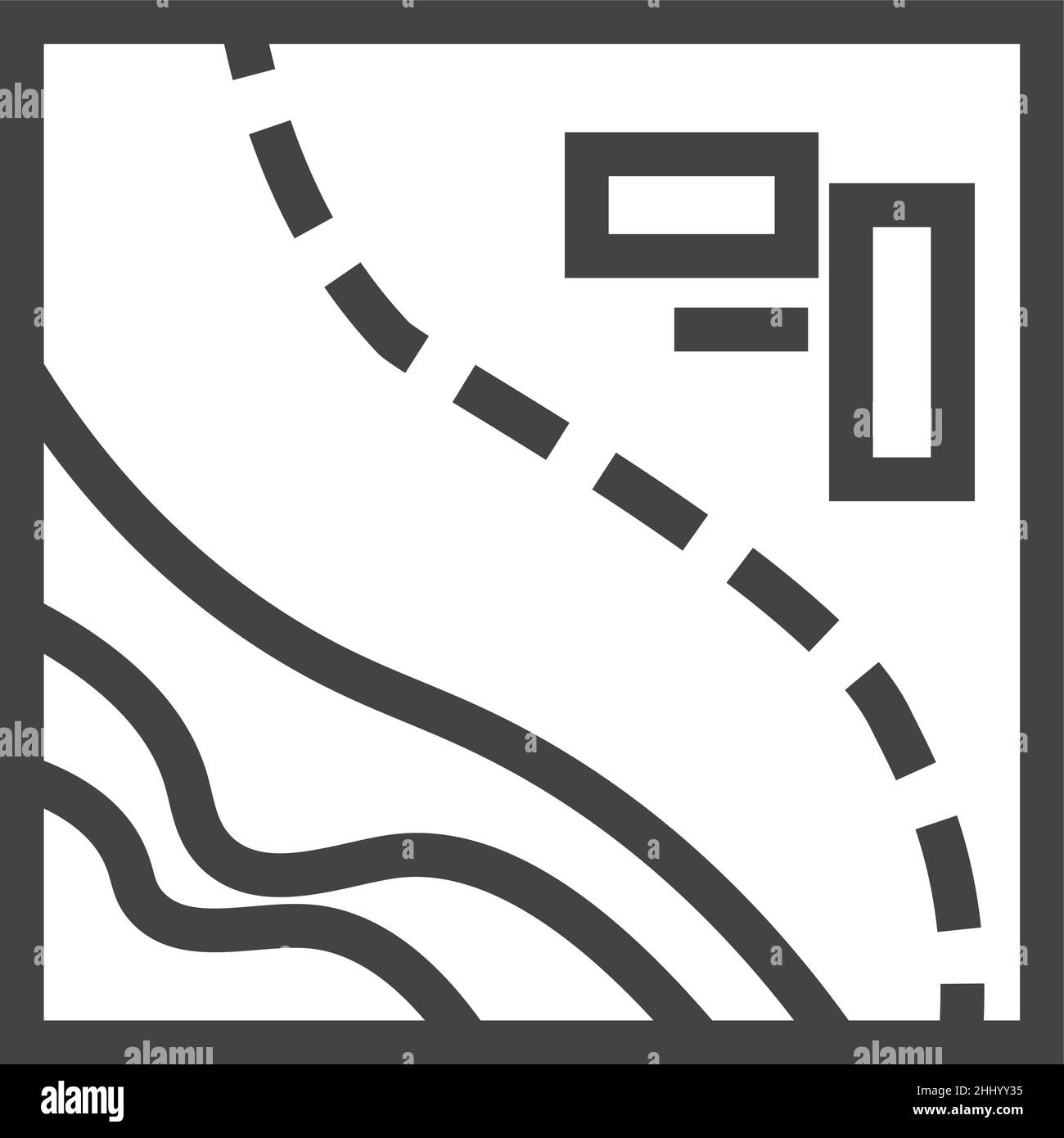 Karte mit Pfadlinie. Symbol für die Reiseroute. Journey Track Stock Vektor