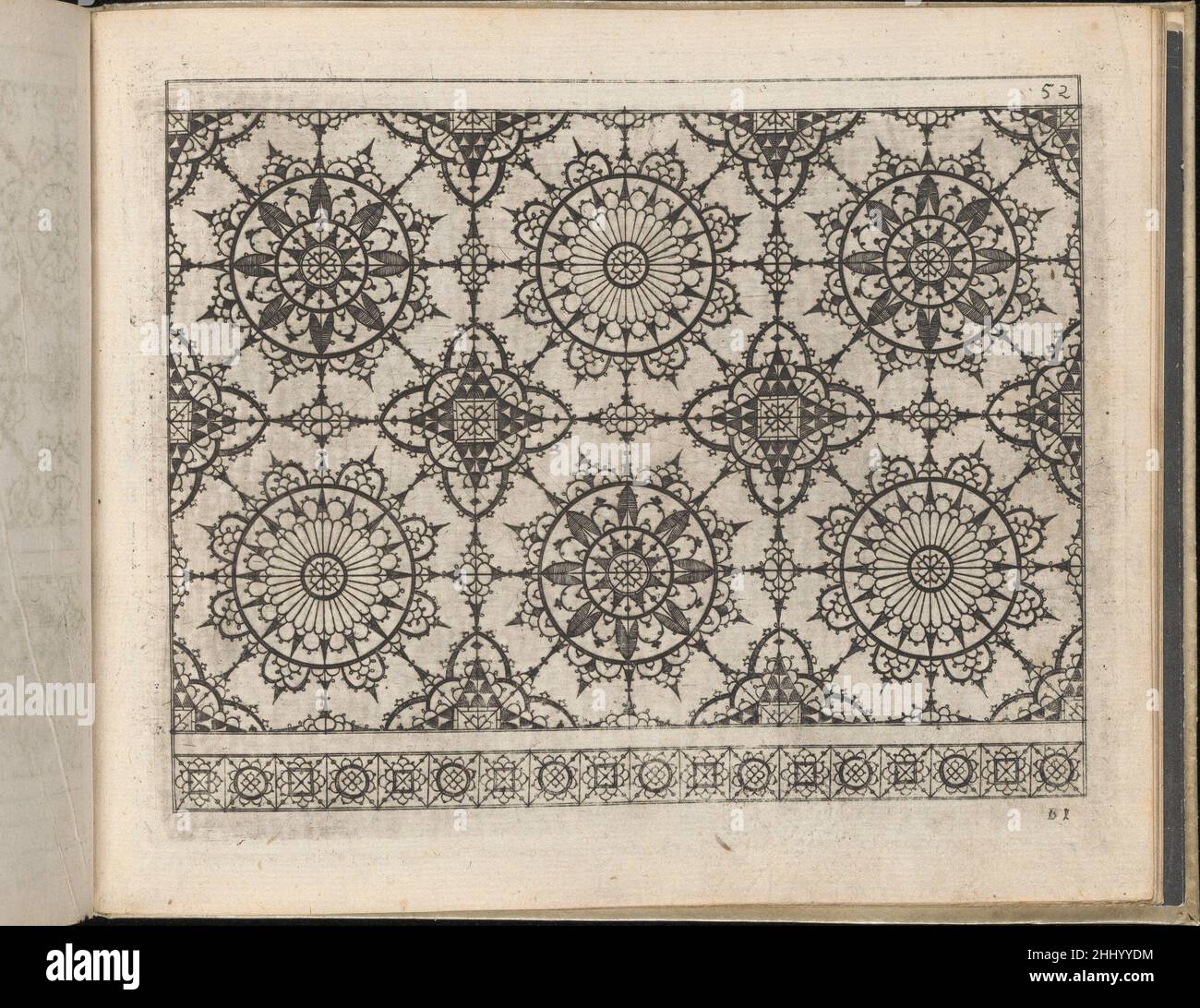Neues Modellbuch in Kupffer (Seite 59r) 1604 Johann Sibmacher Deutsch gestaltet von Johann Sibmacher, deutsch, aktiv 1590-1611,2 illustrierte Titelseiten, 12 Seiten Text, umgeben von Zierbändern, und 56 Seiten Designs. Neues Modellbuch in Kupffer (Seite 59r) 682842 Stockfoto