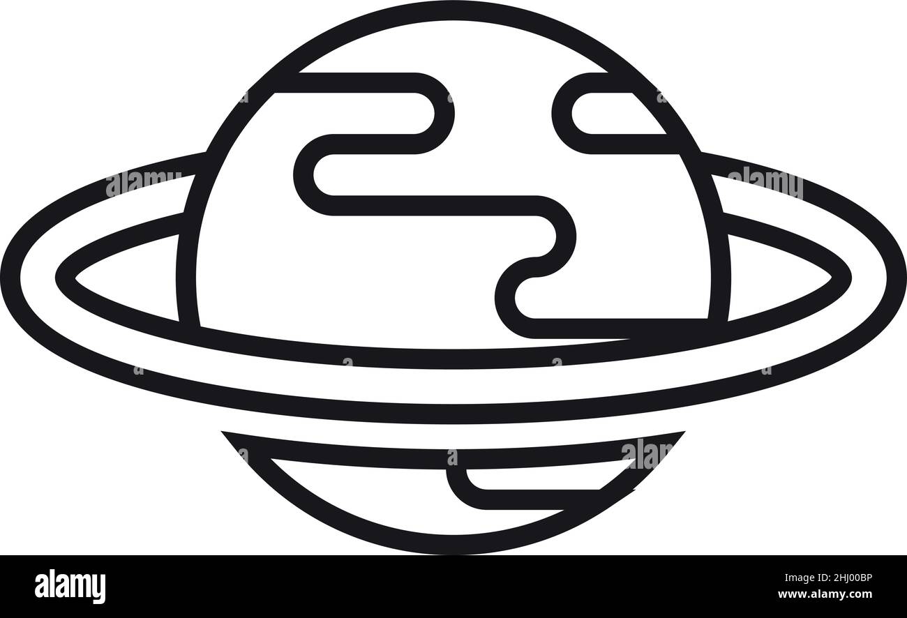Planet mit Ring. Kosmisches Raumsymbol. Saturn-Symbol Stock Vektor