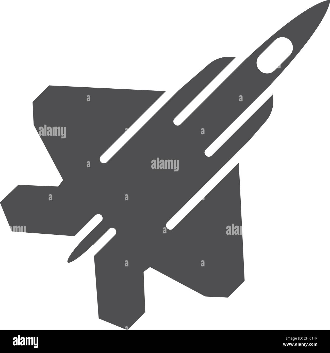 Jet-Symbol. Militärflugzeug. Luftkraftsymbol Stock Vektor