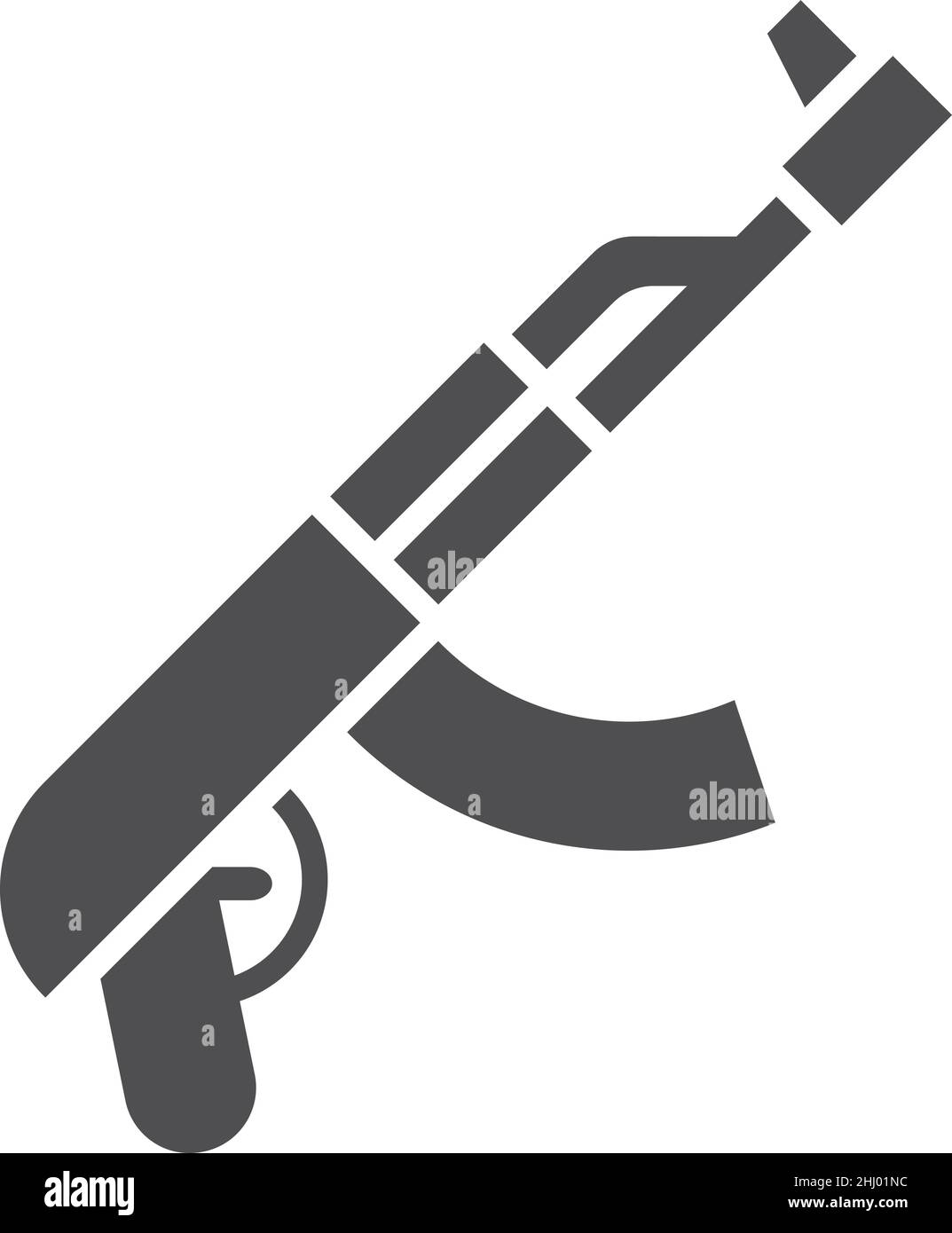Gewehr-Symbol. Militärische Feuerwaffe. Kalaschnikow-Maschinengewehr Stock Vektor