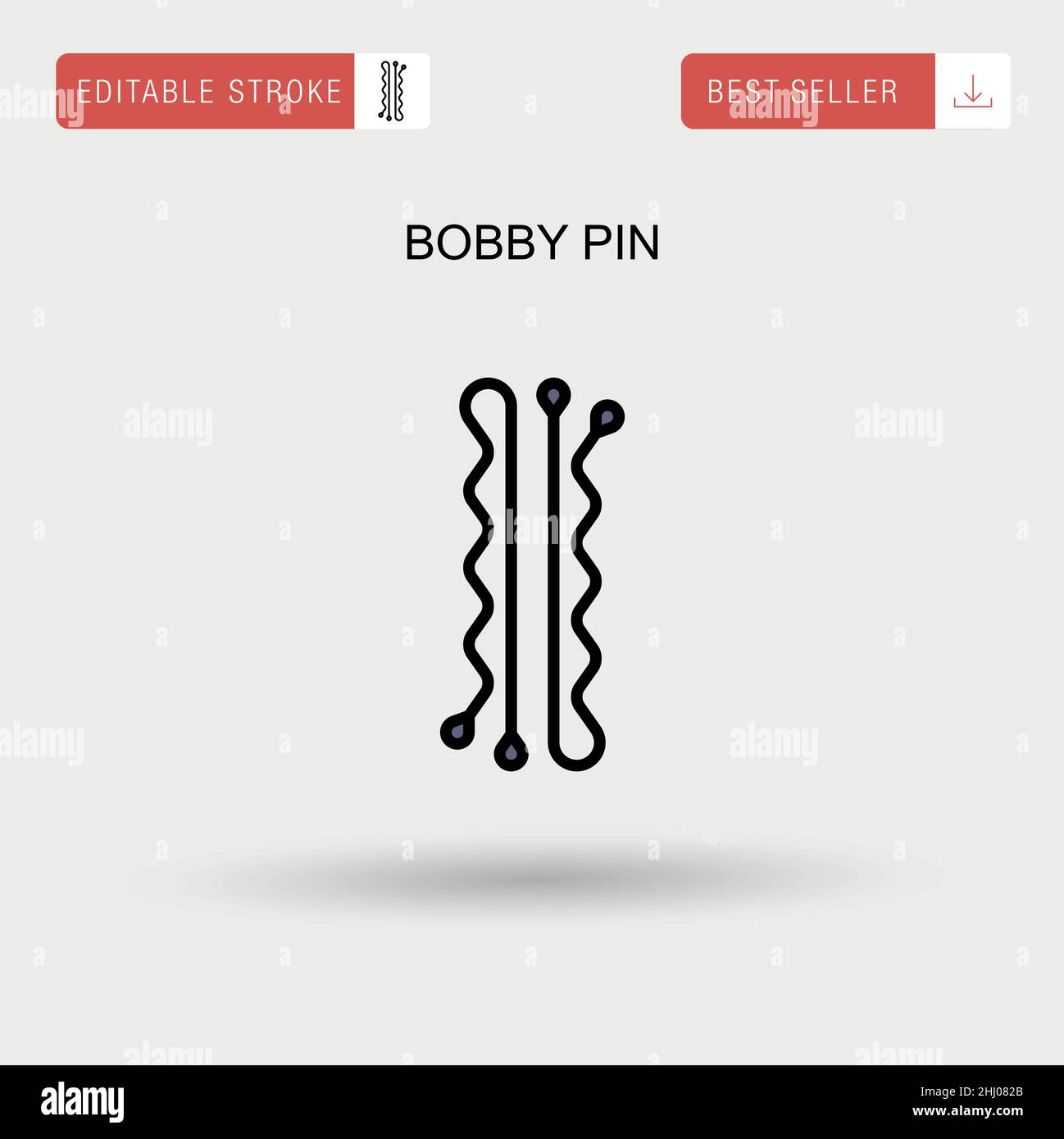 Bobby Pin einfaches Vektor-Symbol. Stock Vektor