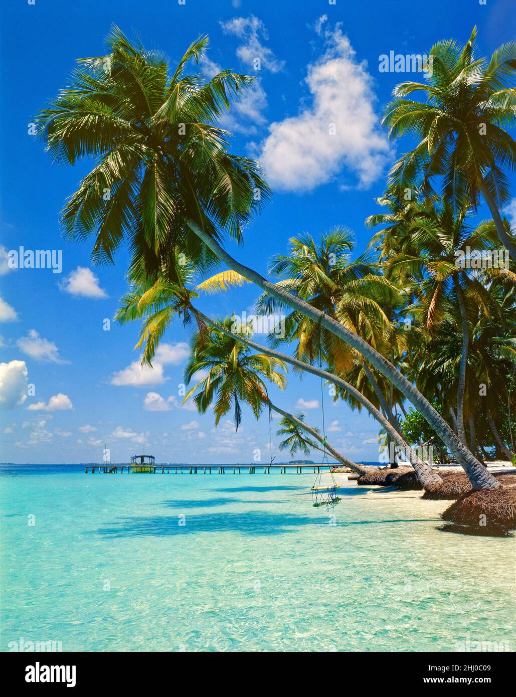 Allgemeine Szene der Malediven auf Kuda Bandos Island, Nord Male Atoll, Malediven, Malediven, Indischer Ozean. Stockfoto