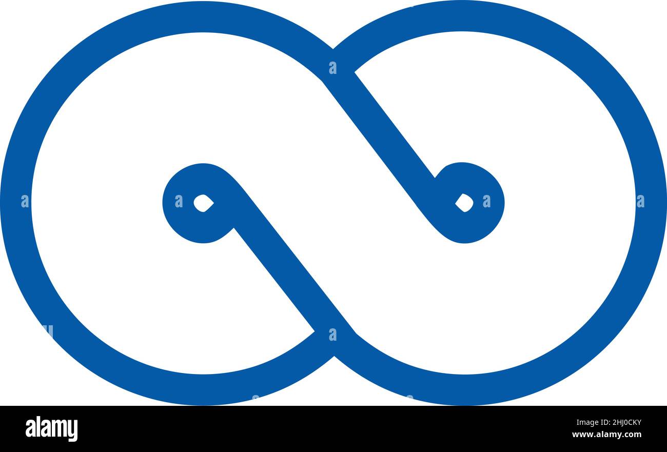 Loop-Logo. Blaue Linie acht Form. Unendlichkeits-Symbol Stock Vektor