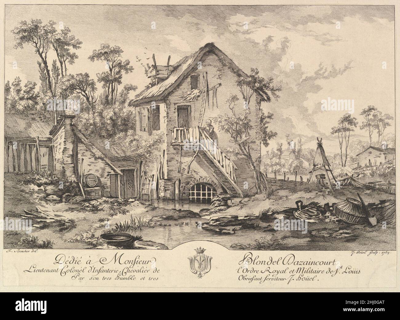 Landschaft 1759 Jean Pierre Louis Laurent Hoüel Französisch. Landschaft 394308 Stockfoto