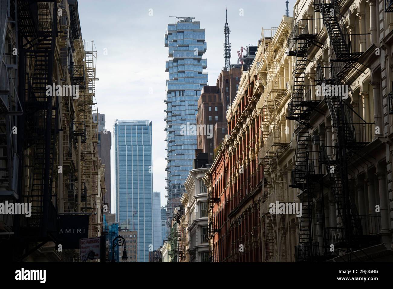 Soho, trendiges Quartier in Lower Manhattan NY, zwischen neu und alt Stockfoto