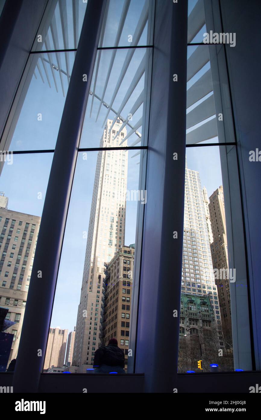 Das Oculus, spektakuläres Gebäude beim One World Trade Center Stockfoto