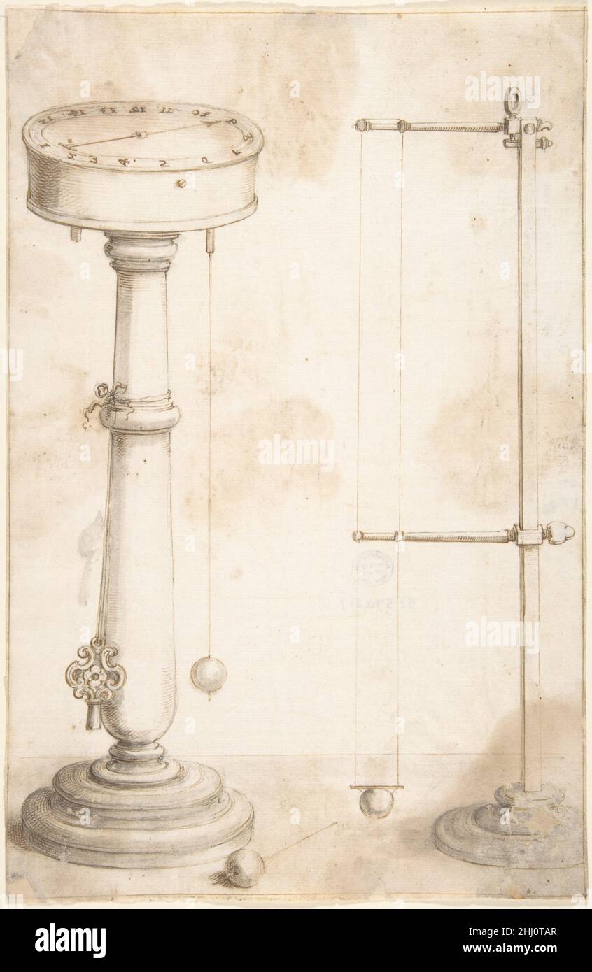 Entwürfe für eine Uhr (Illustrationen zu 'Saggi di naturali esperienze') 1666 Kreis von Giuseppe Cocchini Italienisch. Entwürfe für eine Uhr (Illustrationen zu 'Saggi di naturali esperienze') 383306 Stockfoto