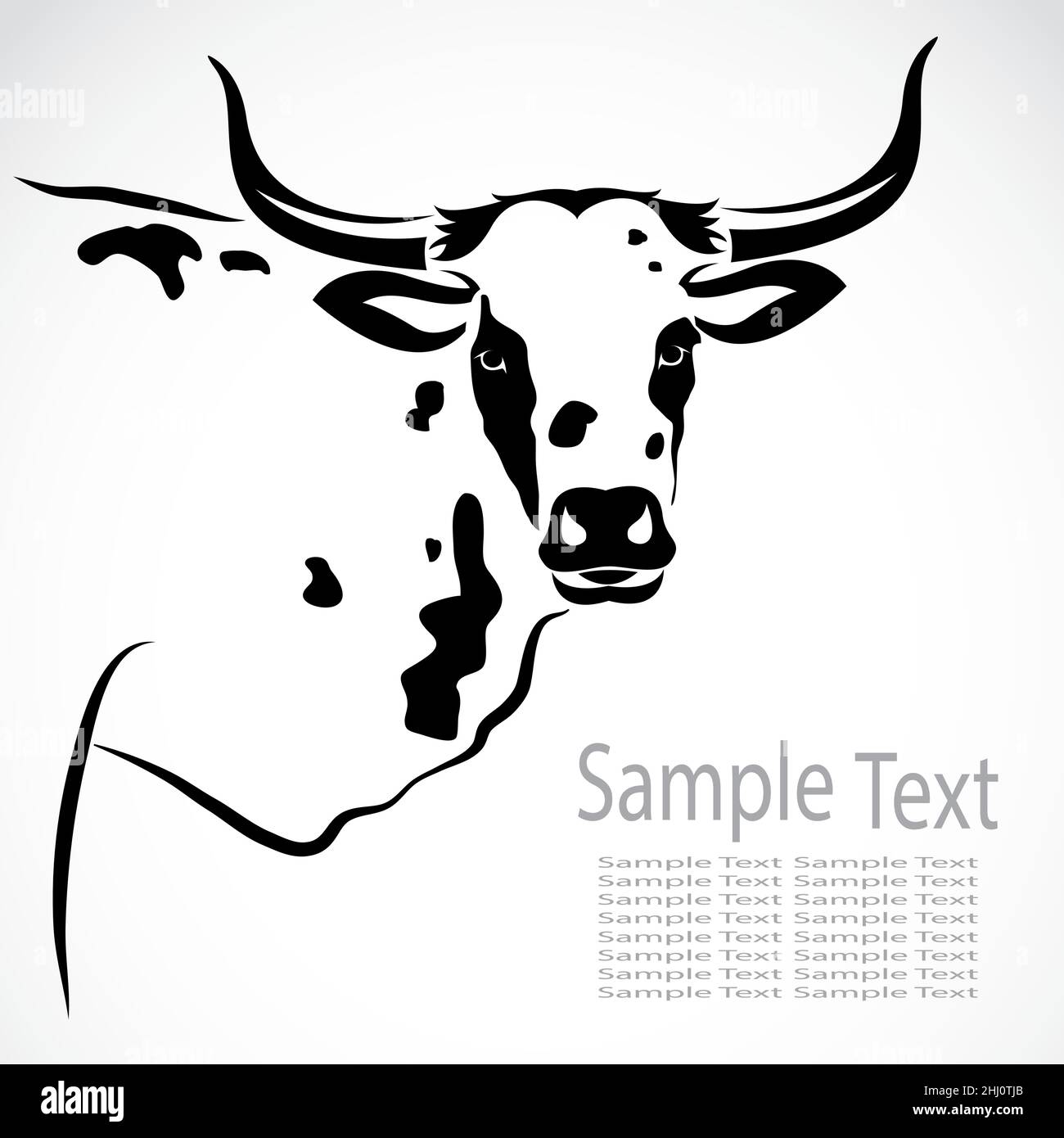 Vektor einer Kuh auf weißem Hintergrund. Leicht editierbare Vektorgrafik mit Ebenen. Stock Vektor