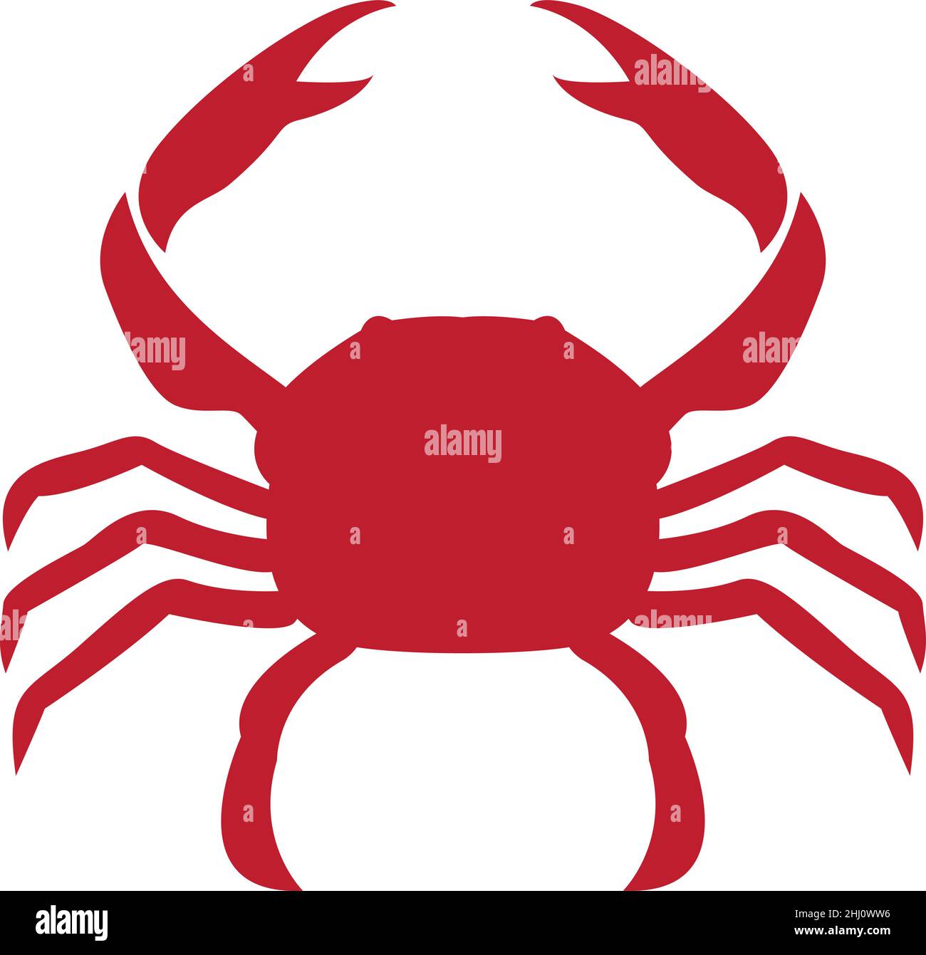 Vektor einer Krabbe auf weißem Hintergrund. Leicht editierbare Vektorgrafik mit Ebenen. Stock Vektor