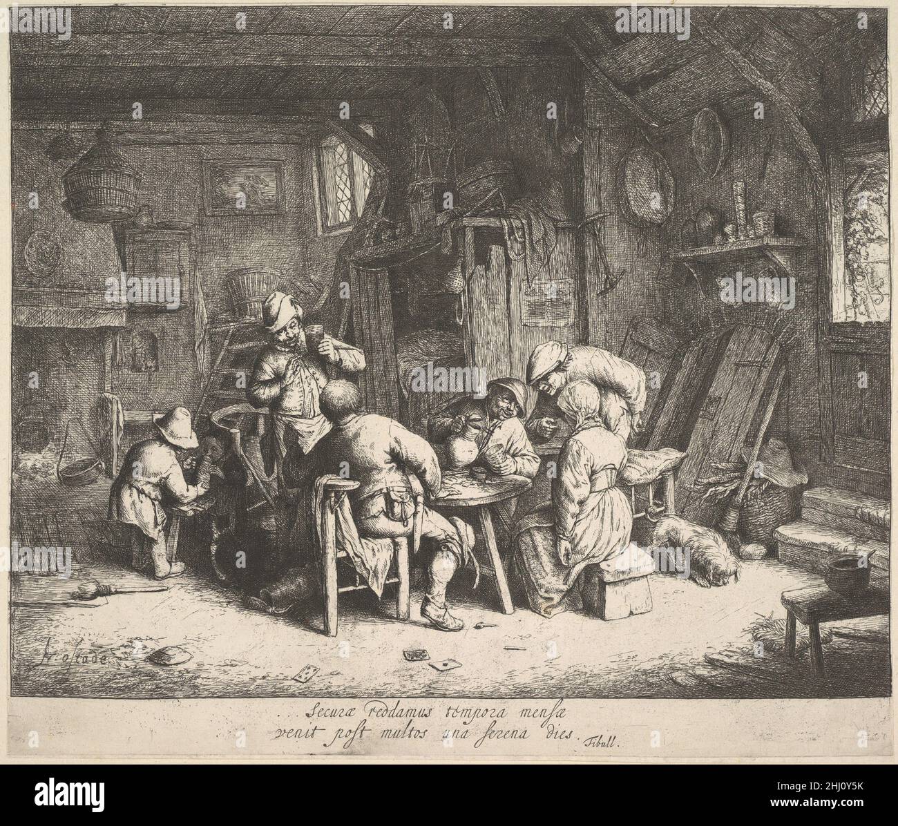 The Taste 1610–85 Adriaen van Ostade Niederländisch. Der Geschmack 396324 Stockfoto