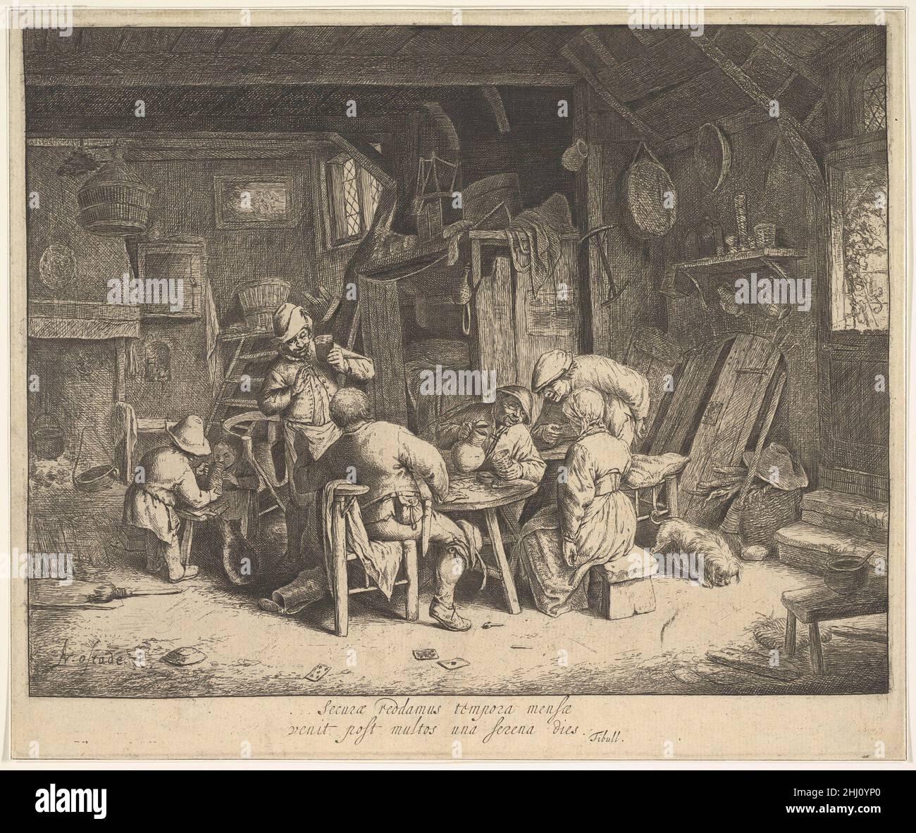 The Taste 1610–85 Adriaen van Ostade Niederländisch. Der Geschmack 396490 Stockfoto