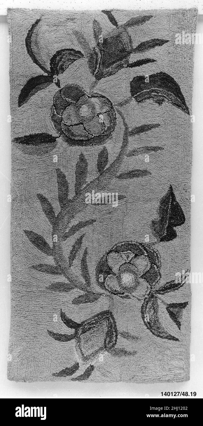 Hooked Teppich ca. 1800 Us-Amerikaner. Hakenzug 13955 Stockfoto