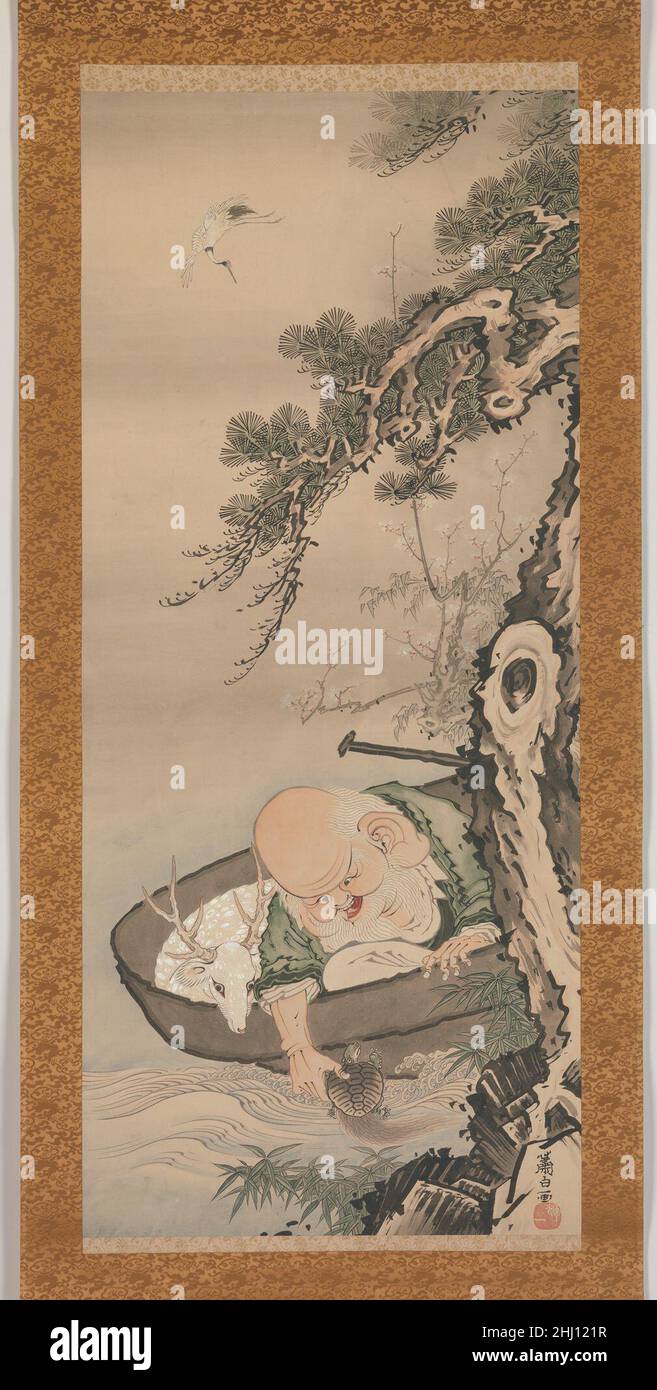 Der Gott des Glücks Jurōjin ca. 1773 Soga Shōhaku Japanese Jurōjin