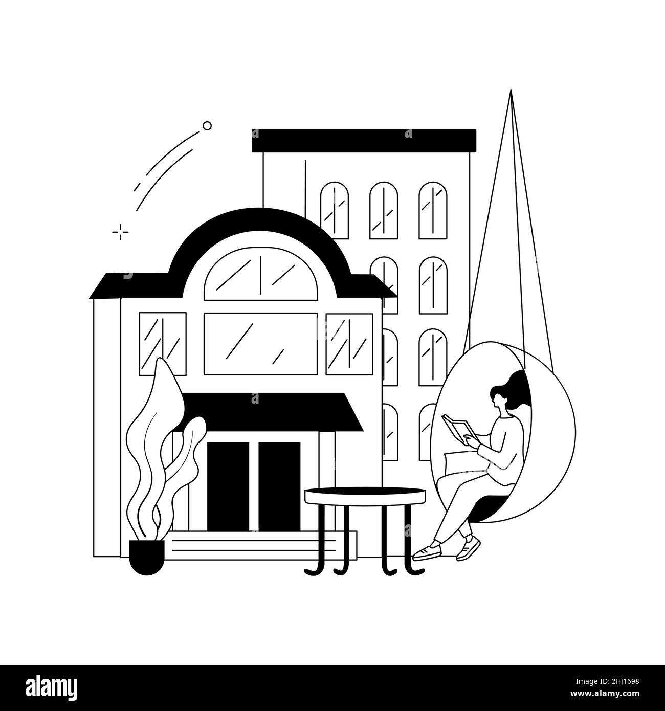 Design Hotel abstrakt Konzept Vektor Illustration. Stock Vektor