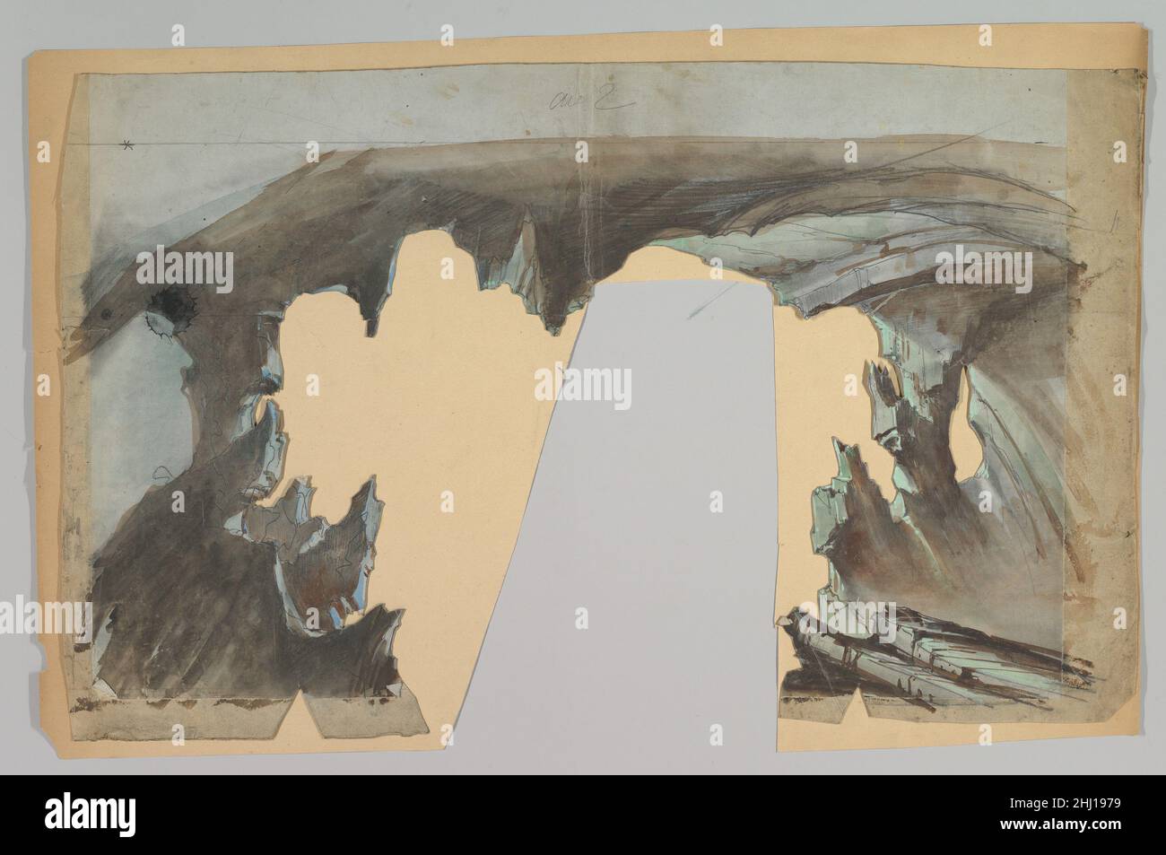 Entwurf für ein Bühnenbild 1830–90 Eugène Cicéri Französisch. Entwurf für ein Bühnenbild 387341 Stockfoto