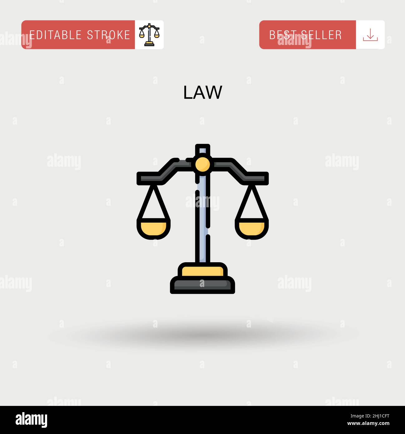 Einfaches Vektorsymbol „Gesetz“. Stock Vektor