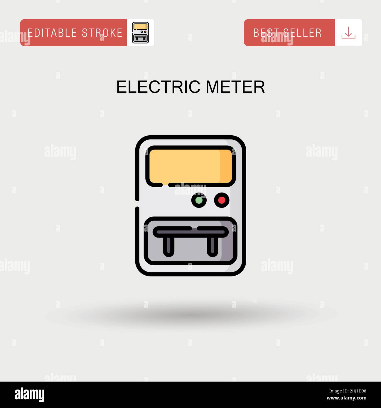 Einfaches Vektor-Symbol für Elektrometer. Stock Vektor