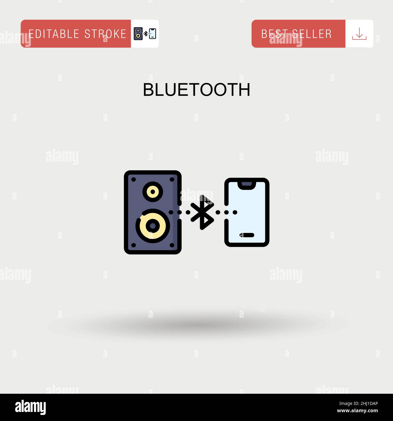 Einfaches Bluetooth-Vektorsymbol. Stock Vektor